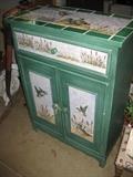 Tiled and Painted Accent Cabinet