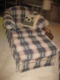 Plaid Chair with Ottoman, Very good  Condition