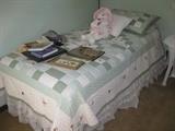 Twin Bed and Bedding