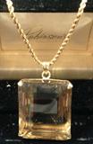 Oversized Square-cut Smokey Quarts in Gold Setting