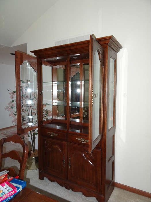 China cabinet measures 80" tall and 45" wide.  Marked 'Stanley Furniture' in the drawer as shown.