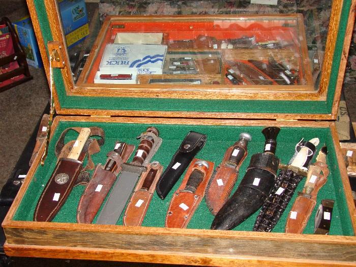 Hunting knives - very interesting collection of quality knives.  Case XX, Monseth, Schrade etc.