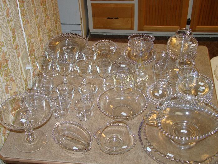 Depression clear Candlewick glass collection