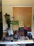 Dark room and photo equipment and photography books