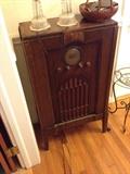 RCA Victor radio in cabinet