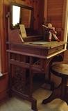 Another view of walnut desk with mirror