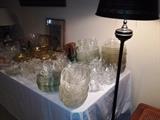 Crystal luncheon plates and cups