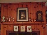 Mantle clock, dome clock and small German clock Also note set of girl chalkware bookends
