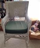 Nice old wicker rocker with pad (as is)