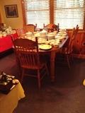 Oval oak table with 6 chairs