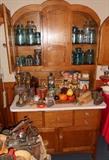 Hoosier style cabinet with enamel work surface