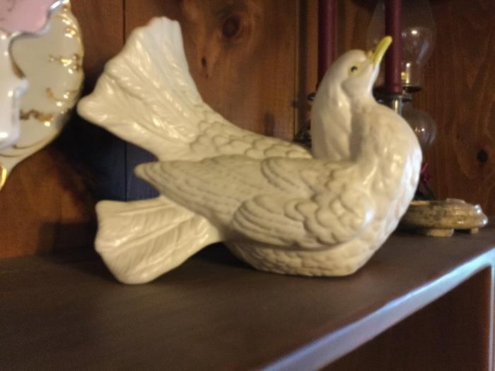 Pair of large porcelain doves approx 10".  