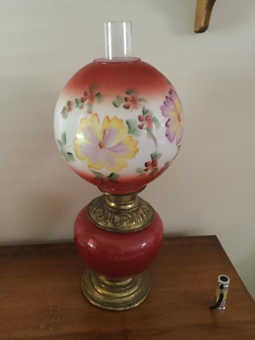 Antique hurricane lamp $85