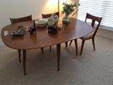 Heywood Wakefield dining room table, chairs and hutch.
