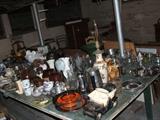 basement has loads of 1930's brass, copper, pewter, chrome as well as glass and china.