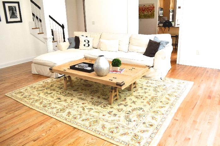 Sectional, Coffee Table, and Rug with Accessories