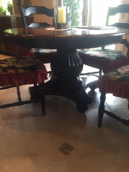 Hooker Indigo Creek Dinning Table with 4 chairs in 'Rubbed through Black'