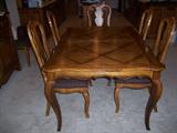Mahogany Dining Room Table: 66” long plus two leaves, Hekman