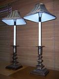 Pair of Banquet Lamps:
28” high, Fredrick Cooper
