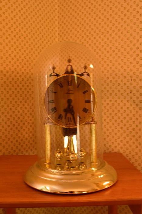 Vintage Clock w/Glass Dome