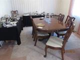 66x44 Dining Room table with 6 Chairs and 3-12" Leaves