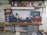Atlas Clausen Lathe with Tooling, Workbench, and toolbox