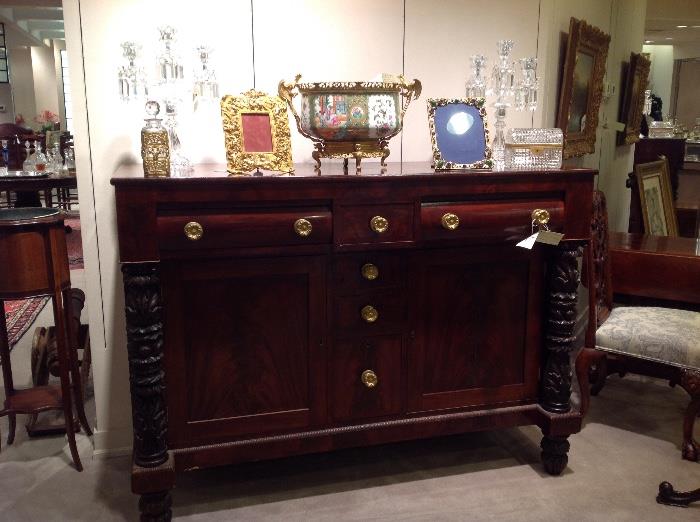 Ca. 1830's American Classical Carved Sideboard
