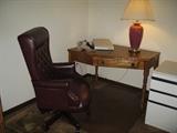 Leather Office Chair & Corner Desk