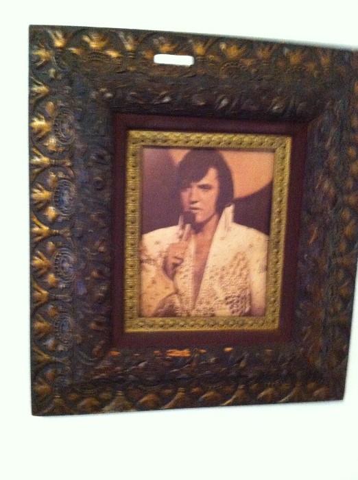 Elvis painting in antique frame