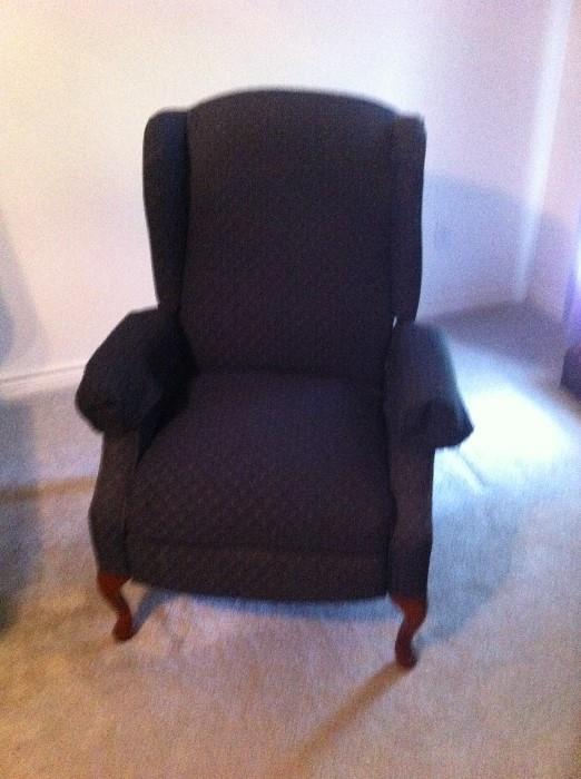 Blue wing back chair 