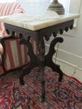 Victorian marble top mahogany side table