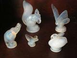 Sabino Elephant, Squirrel, Sparrow, Swan and Butterfly miniature figurines