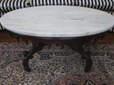 Victorian marble top mahogany low table