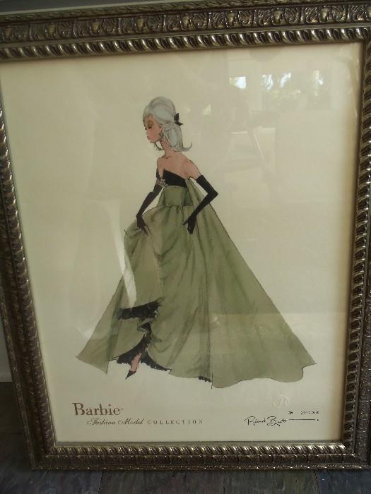 Framed Barbie in Elegant Gown from Robert Best's Fashion Model Collection
