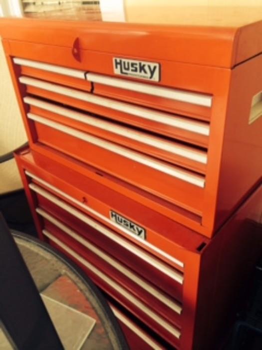 Husky Double Tool Chest is full of tools