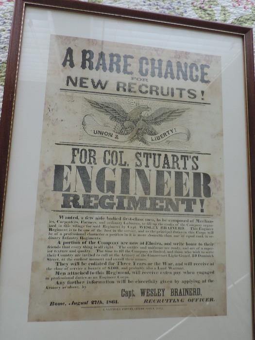 Col. Stuart's Engineer Regiment Recruitment Poster