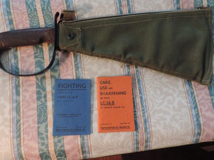 Directions for World War II Fighting Knife with Case