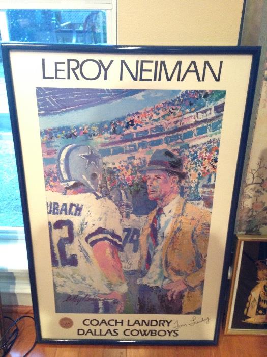 Leroy Neiman Coach Landry Dallas Cowboys Print