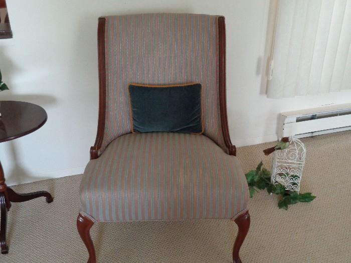 Pair of mahogany upholstered chairs