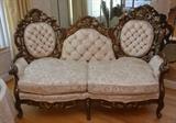 Lovely French Provincial Sofa w/ Excellent Upholstery