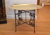 Moroccan Brass Top Table with Iron Base