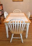 White Tile Top Kitchen Table & 4 Chairs (table has extra leaf)