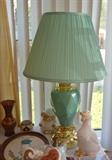 Mint Green Lamp with Pleated Shade