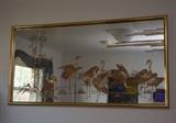 Gilt Framed Mirror with Egrets