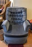 Blue Tufted Arm Chair