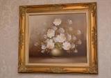 Floral Oil Painting in Gilt Frame