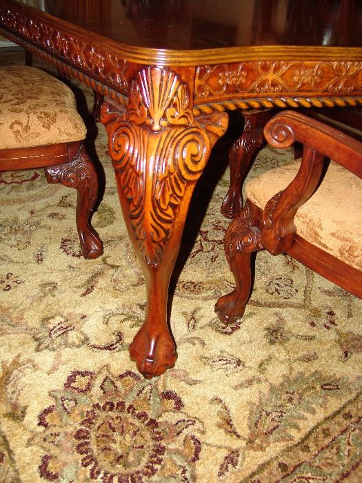 Carved legs of DR table