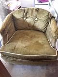 vintage green chair with piping