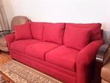 newly purchased red couch