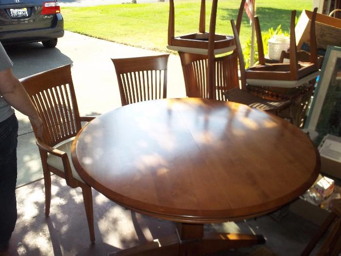 Naturwood table set 6 chairs. Table and a leaf 225 dollars
